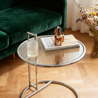 Table basse en verre transparente de style Instagram, moderne et minimaliste, avec rangement, design durable pour salons et cafés, best-seller