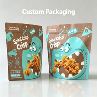 Sachet refermable personnalisé imprimé en héliogravure pour snacks croustillants, emballage alimentaire en plastique de qualité alimentaire pour snacks soufflés et frits