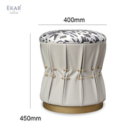 Tabouret luxueux de tambour de finition métallisée brossée d'or Sièges contemporains d'accent