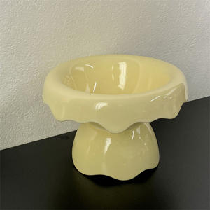 Atacado Cerâmica <span class=keywords><strong>pet</strong></span> food Cute <span class=keywords><strong>Pet</strong></span> Food água alimentador destacável cogumelo em forma lavável alta pés gato tigela - Product Image 3