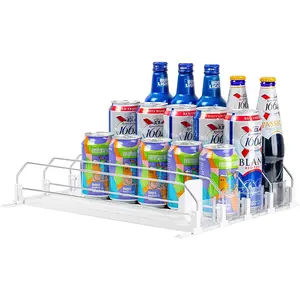 Distributeur de canettes de boisson support distributeur automatique distributeur automatique poussoir plateau support Soda peut organisateur boisson peut support étagère poussoir