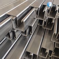 Profilés en C galvanisés sur mesure 41x41 ou 41x21, rails rainurés Unistrut pour conduites électriques, système de montage solaire