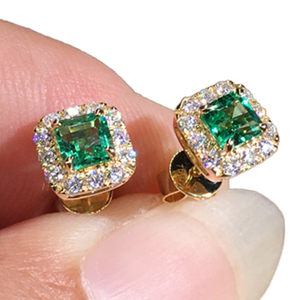 Fashion Flowe Plated Zircon <b>Stud</b> Earrings Simple and Elegant for Women in Green Blue White - Product Image 1