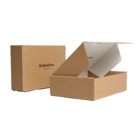 Boîte en papier kraft personnalisée, doublure intérieure blanche simple, écologique, recyclable, pliable, emballage cadeau en carton ondulé