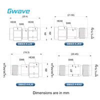 Adaptateur RF à ondes millimétriques haute fréquence SMA vers 2,4 mm en acier inoxydable DC-26,5 GHz avec VSWR <1,15 et impédance 50 Ohm pour tests en laboratoire