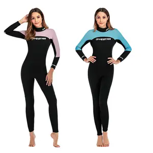 Customized 3mm Adult Women Ladies Long Sleeves Full Cover UPF50+ Warm Stretch Nylon Neoprene Diving Surfing Wetsuits