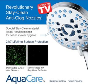 Cabezal de Ducha de Mano AquaCare de Alta Presión con 8 Modos para Hotel y Spa, Boquillas Antiobstrucción, Lavado Potente Integrado, Grifos para Bañera y Ducha - Product Image 5