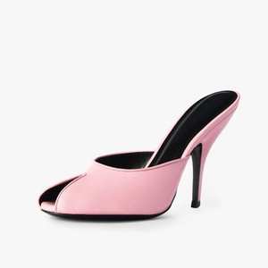 Mules à bout ouvert pour femmes, grande taille 45, sandales à talons hauts et fins, coupe large, talons aiguilles - Product Image 2