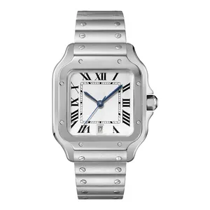 Popolare Fashion Designer con calendario quadrato in acciaio cinturini Custom Brand orologio al quarzo uomo Luxury Horloge
