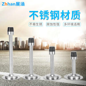 Zhanhan – Butée de porte anti-collision en zinc sans perçage, prolongée, en acier inoxydable, pour salles de bain et cuisines, avec revêtement en caoutchouc - Product Image 4