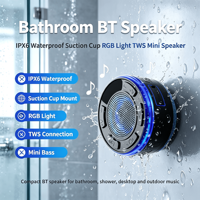 Mini haut-parleur portable 5.1 avec grande ventouse, étanche IPX6 pour salle de bain, maison, extérieur, puissance 5W, contrôle par application