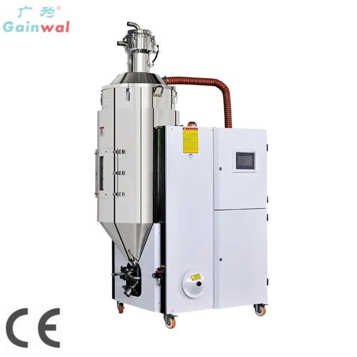 Gainwal 75kg combinação de material plástico máquina de secar e desumidificar com carregadores de alimentação de transporte