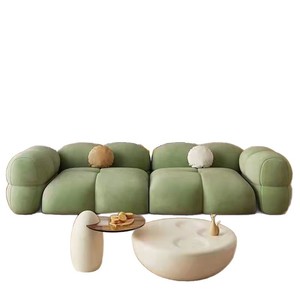 Sofá seccional Cloud Puff para sala de estar, moderno, de franela color crema, cómodo, para uso doméstico. - Product Image 5