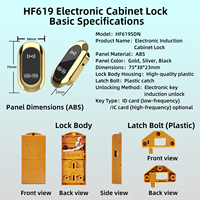 Cerradura RFID HF619SDN para Gabinete con Llave Impermeable para Sauna, Spa, Club y Casilleros de Seguridad en Baños Públicos