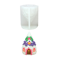 Moule en silicone économique pour bougies, savons, souvenirs, statues, ornements DIY, motifs classiques populaires 3D (fleur, pentagramme, arbre de Noël, maison)