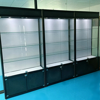 Vitrine d'exposition pour figurines d'action à 5 étagères, avec éclairage LED, en verre trempé, pour magasin