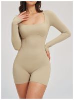 RUIQUWIN OEM Nahtloser Fitness-Sport-Jumpsuit Bodysuit Rückenfreier Yoga-Gym-Kurz-Jumpsuit Workout Outdoor Activewear
