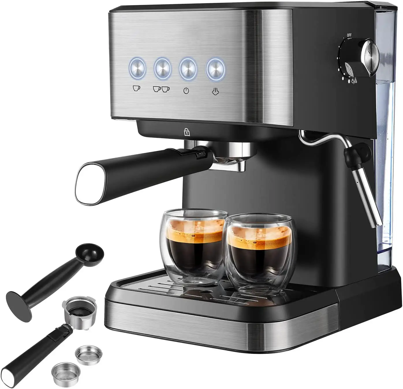 20 BAR High Pressure Espresso Coffee Machines With Powerful Milk Wand Coffee Machine