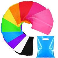 Tas Belanja Plastik Ramah Lingkungan YC Custom Murah Warna-warni Ldpe/hdpe untuk Supermarket, Tas Belanja Daur Ulang dengan Pegangan Die Cut