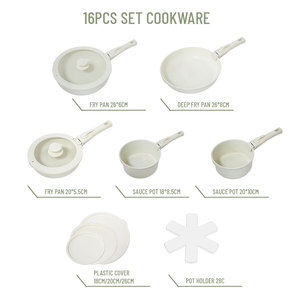 Juego de Ollas y Sartenes E-TOP Antiadherentes de 16 Piezas, Juego de Utensilios de Cocina con Mango Desmontable, Juego de Utensilios de Cocina Antiadherentes para Inducción, Apto para Horno - Product Image 5