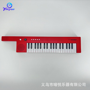คีย์บอร์ดอิเล็กทรอนิกส์ 37 คีย์ ยี่ห้อ Yinyue พร้อมพอร์ต USB และช่องเสียบเสียง ใช้พลังงานจากแบตเตอรี่ สำหรับวัยรุ่น สีแดงและสีขาว - Product Image 4