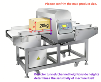 Détecteur de métaux industriel à bande transporteuse pour aliments surgelés et snacks à haute sensibilité, modèle professionnel MD300100 Juzhao en acier inoxydable 304