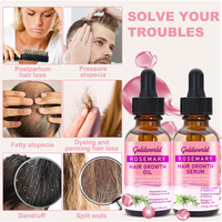 Huile Capillaire Personnalisée Romarin Menthe Sérum Bio Huile d'Argan Marocaine pour la Croissance des Cheveux Longs Marque Privée pour Cheveux Afro