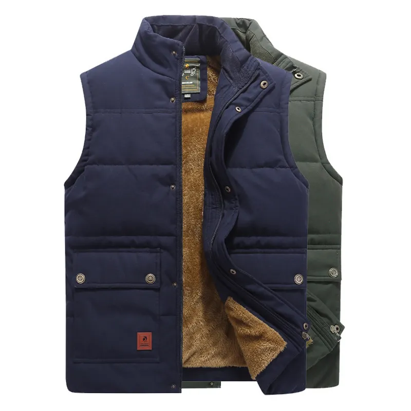 Wholesale Large size winter jackets puffer vest Sleeveless fleece men's vests & waistcoats