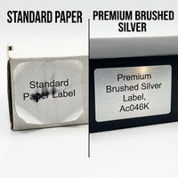 Etiquetas Metálicas Cepilladas Premium para Frascos - Pegatinas Sintéticas de Lujo en Plata y Oro para Protección de Marcas de Alta Gama