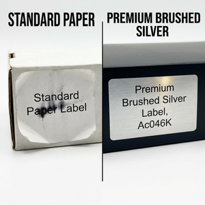 Etiquetas Premium para Viales de Péptidos con Acabado Metálico Cepillado - Pegatinas Sintéticas de Lujo en Plata y Oro para Protección de Marcas de Alta Gama - Product Image 4