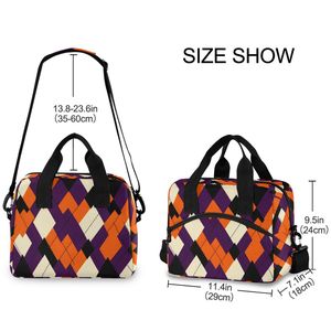 Portable Lunch <b>Box</b> Bag with Zipper Custom Pattern Printing <b>Large</b> Capacity <b>Cooler</b> Bag for Office Travel - Product Image 3