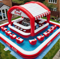 Installations d'amusement aquatiques Tente de piscine relaxante Blow-Up Pub Bars de relaxation portables Bar de piscine gonflable mobile portable