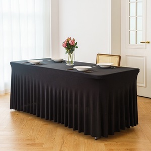 Mantel Elástico de Spandex Tejido Multicolor de 4-8 Pies al por Mayor, Plegable Estándar para Bodas y Hogar, Cubierta de Mesa Moderna Personalizable - Product Image 1