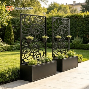 Jardinera Metálica Moderna Gnee Garden con Patrón Circular, Jardinera para Exteriores Resistente y Ligera, Diseño Minimalista - Product Image 4