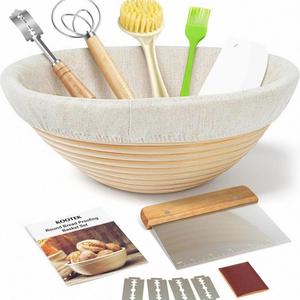 Raybin USA Mairun Collapsible <b>Foldable</b> Food Grade Silicone Sourdough Proofing <b>Basket</b> Kit Eco-Friendly Baking Accessories Set - Product Image 5
