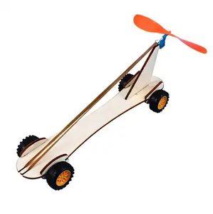 橡皮筋电动汽车 DIY 教育科学套件儿童实验乐趣物理玩具 STEM 学校项目礼品木材