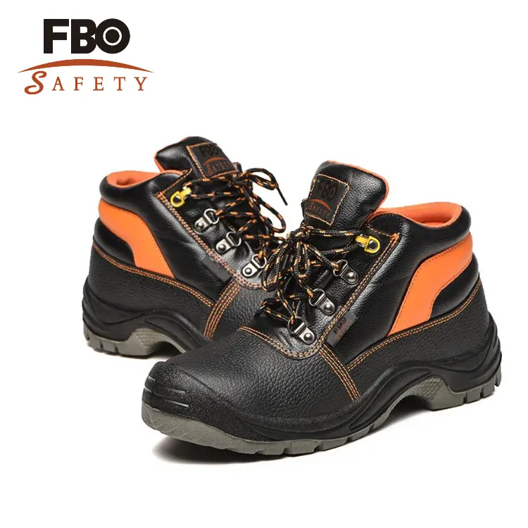 SBP SB Industrial Safety Shoes with Steel Toe Midsole Double PU sole Leather Upper Wearable Safety Footwear Sicherheitsschuhe