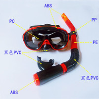 Ensemble de plongée pour adultes Profional de haute qualité équipement de natation en mer avec masque respirant et tube en matériau PC