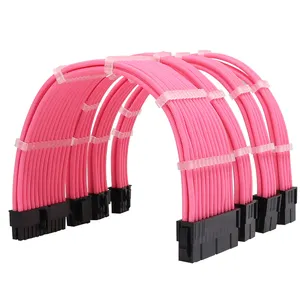 Комплект удлинителей для кабеля питания, 18awg 30 см ATX/EPS/8-Pin PCI-E Pink