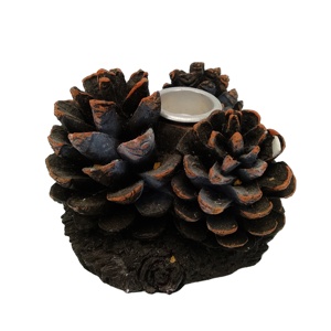 Venta al por mayor de resina negra en forma de reloj de arena para el hogar portavelas decorativo estilo artesanal - Product Image 4