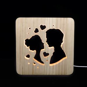 ขายดีที่สุดโคมไฟกลาง<span class=keywords><strong>คืน</strong></span>ทำจากไม้3D น่ารักพร้อมสาย USB ไฟ LED อารมณ์ของที่ระลึกของขวัญสำหรับแฟนหนุ่ม - Product Image 6