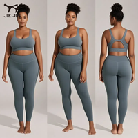 JIEJIN Vêtements de fitness et de yoga personnalisés, Ensembles d'entraînement et de yoga pour femmes grande taille avec contrôle du ventre