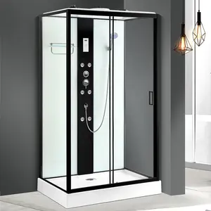 Salle de douche vapeur luxueuses, de grande taille, avec panneau d'ordinateur et douche, à la mode