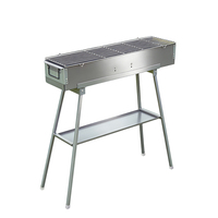 Barbecue portable Pinniu pour le camping avec grille de cuisson en acier inoxydable à hauteur réglable pour pique-nique en plein air et voyages