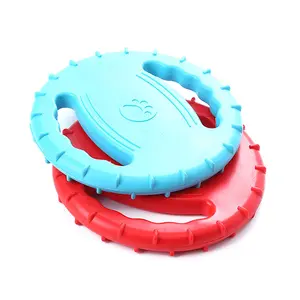 Soft Rubber Pet Training Toy Interactive Resistance Bite Dog Chew Toys Pet Flying Discs Dog Frisbeed