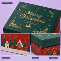 Boîte cadeau de Noël personnalisée en carton, emballage en carton à deux parties pour petits cadeaux et décorations