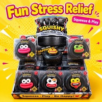 Jouet Squishy Croustillant et Sonore, Pneus à Visages Amusants, Balle Anti-Stress Musicale et Bruissante, Jouets Promotionnels Créatifs, Boîte Mystère, Cadeaux de Fête