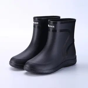 Work Safety PVC Middle Waterproof Men's Rubber Customized Rain Boots