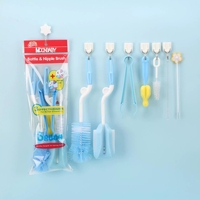 Ensemble de brosses de nettoyage pour biberons 7 en 1, en plastique PP, avec paille et poignée, nettoyeur ménager pratique avec éponge