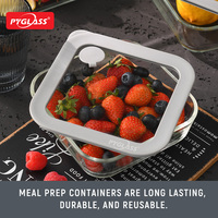 Pyglass Contenants de stockage en verre borosilicate à vente chaude Boîte à lunch avec couvercle en verre Résistant au four Étanche à l'air Stockage alimentaire